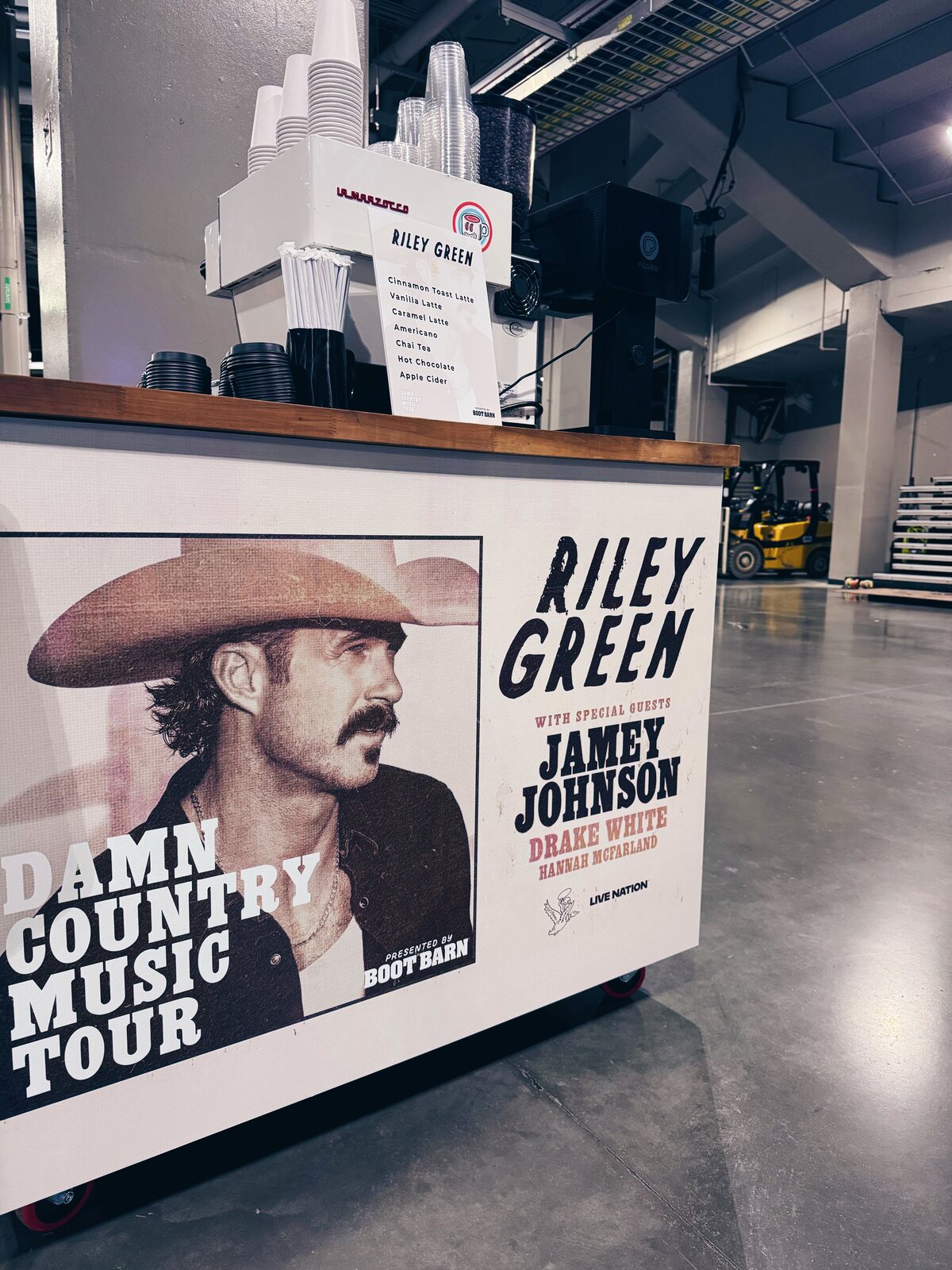 Custom Riley Green branded Phase 2 coffee cart