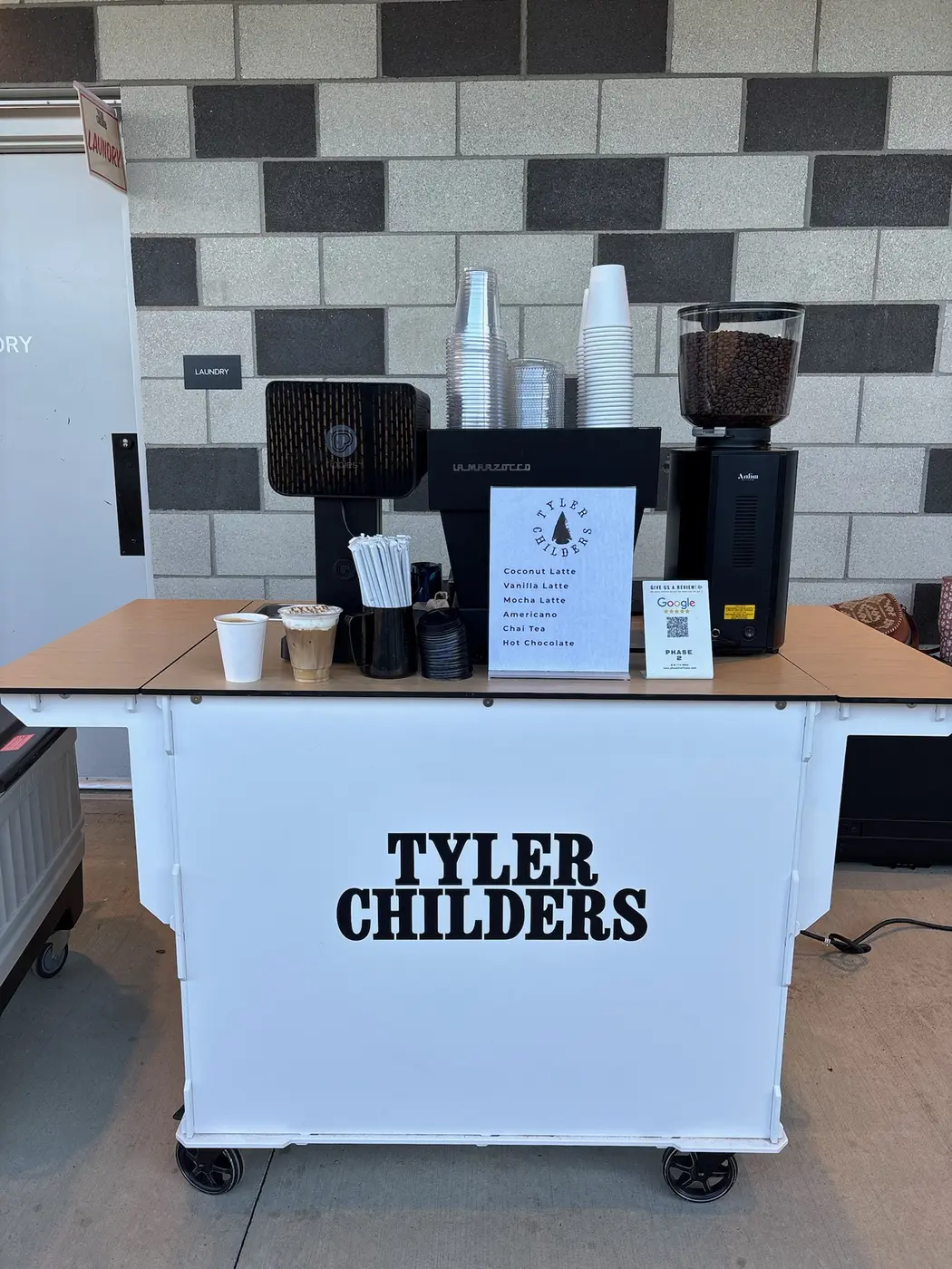 Phase 2 Coffee Co. backstage coffee cart at Morton Amphitheater, Kansas City