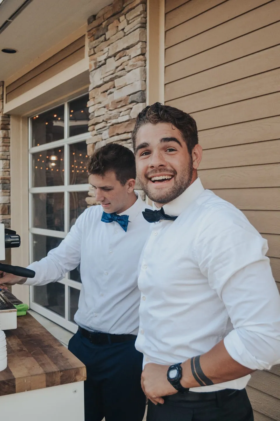 Phase 2 wedding baristas in formal attire