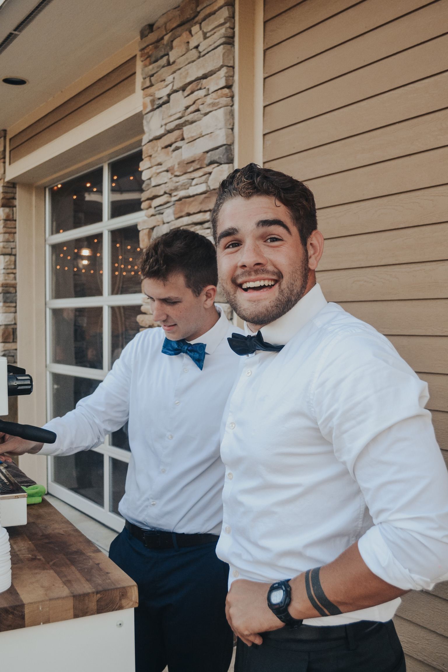 Phase 2 Coffee Co. baristas in formal attire at Kansas City wedding