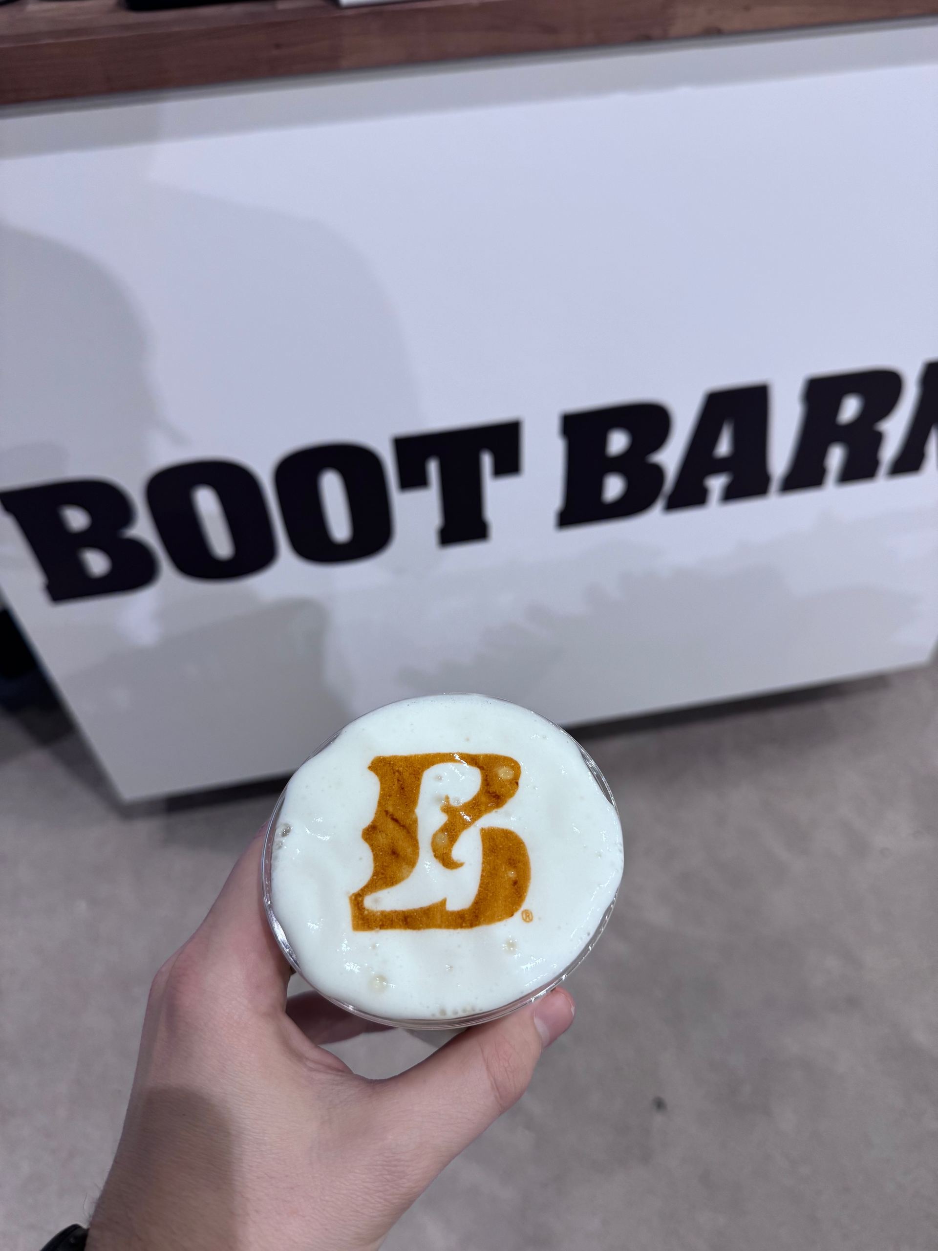 Cold foam specialty drink at Phase 2 Coffee Co. Boot Barn brand activation Kansas City