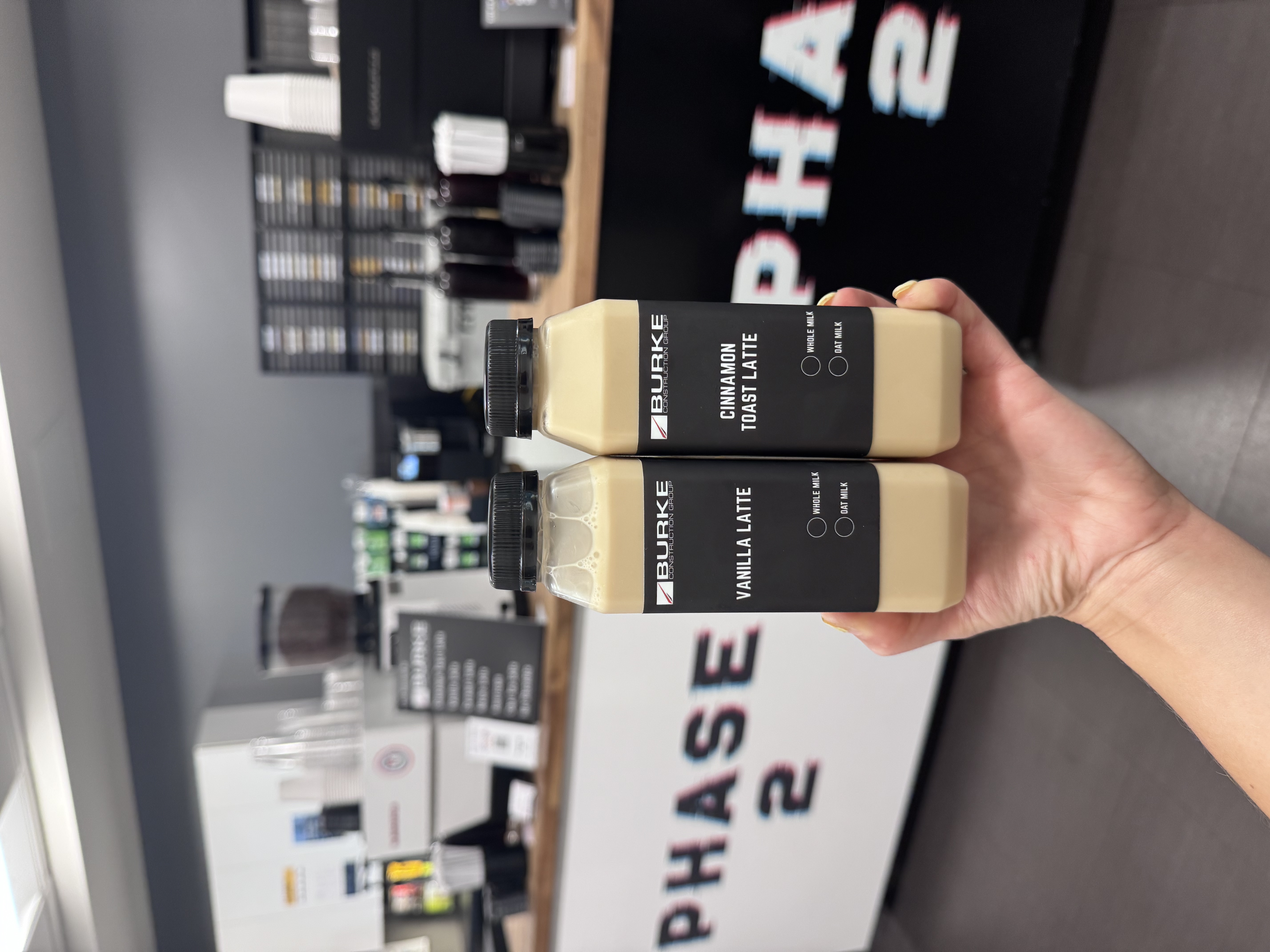 Phase 2 branded bottled lattes corporate event Kansas City