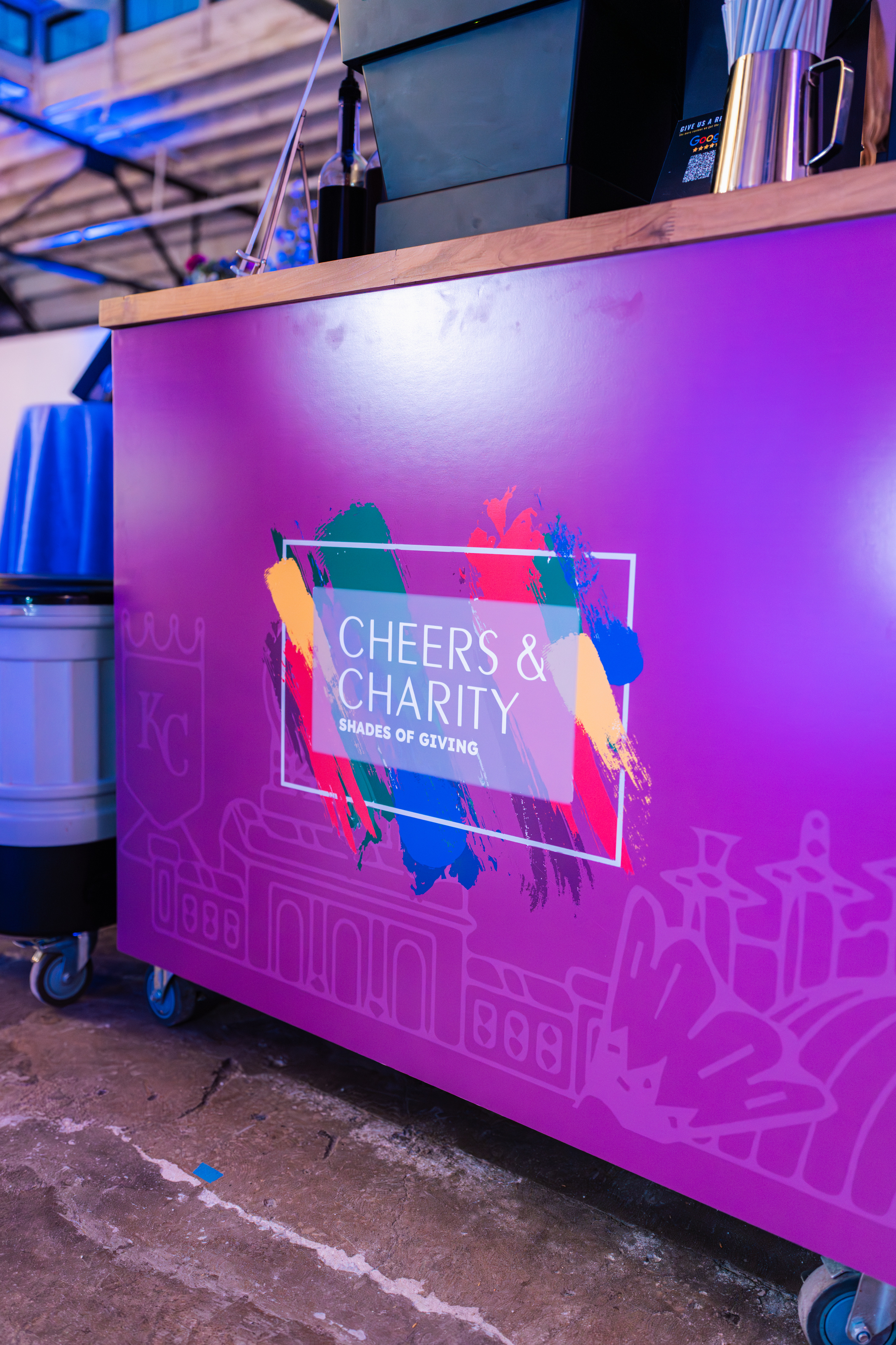 Phase 2 Coffee Co. Cheers and Charity Shades of Giving brand activation Kansas City