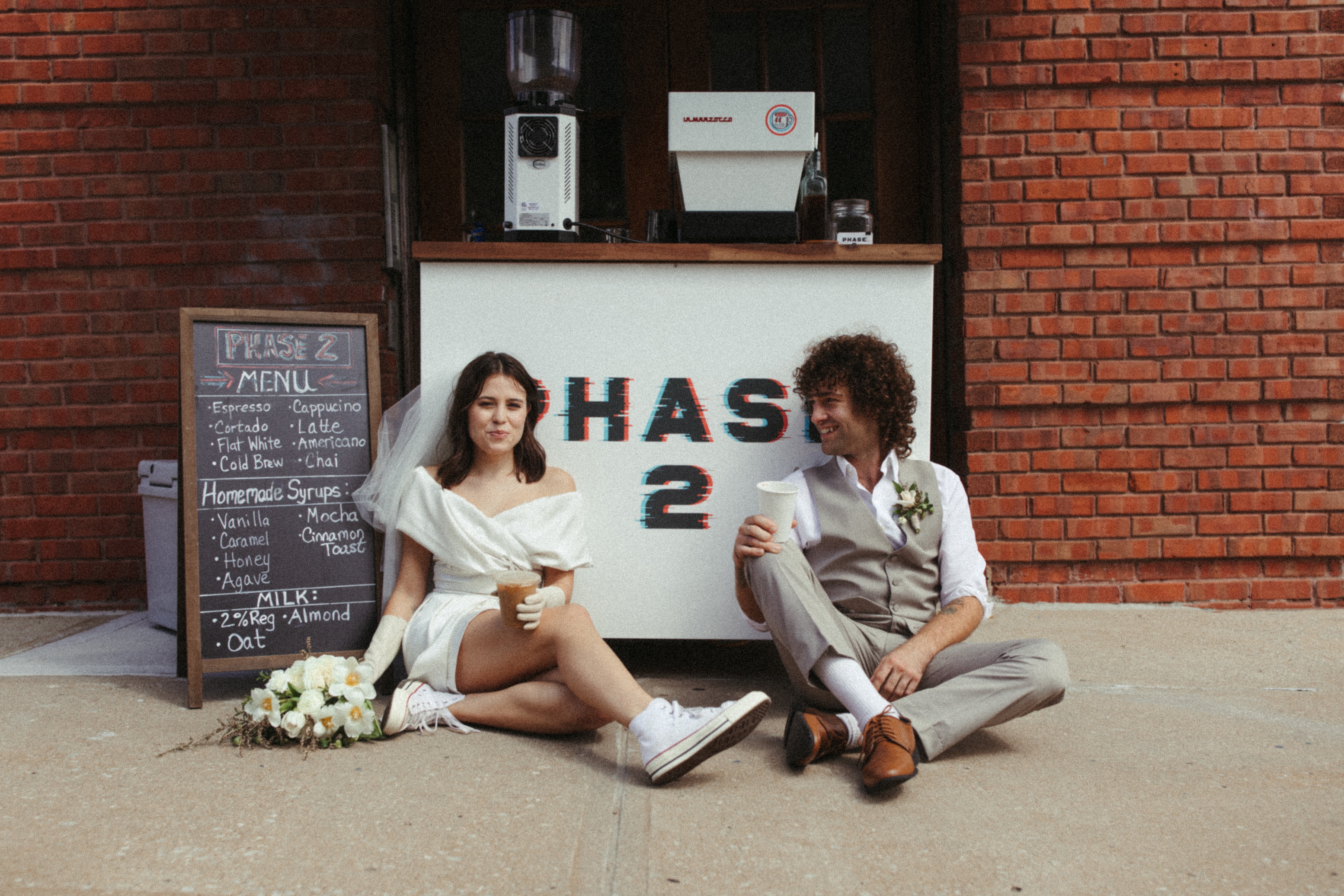 Phase 2 Coffee Co. wedding coffee cart couple Kansas City