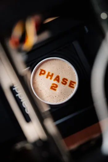 Custom design printed onto latte foam
