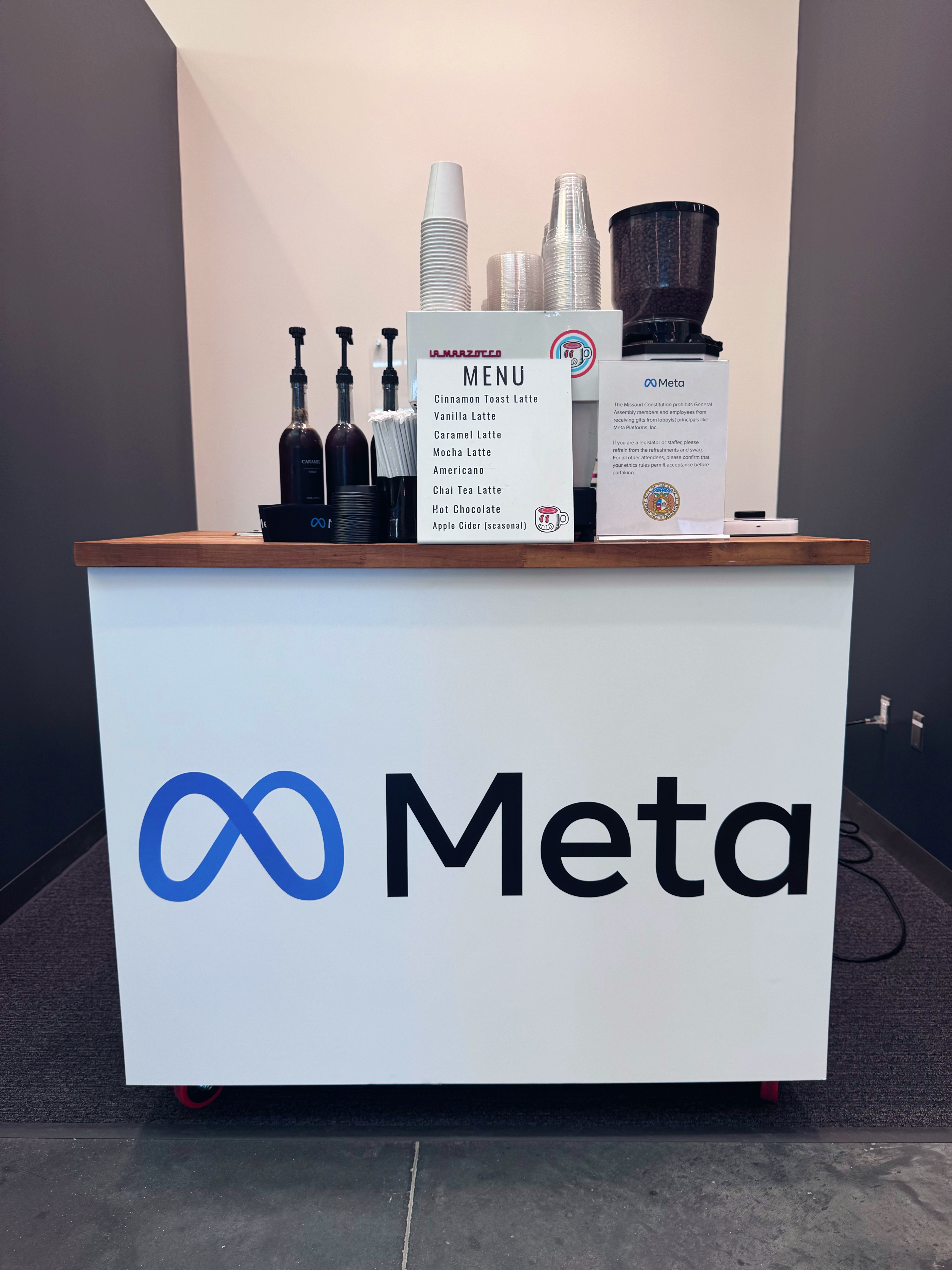Phase 2 branded coffee cart Meta brand activation Kansas City