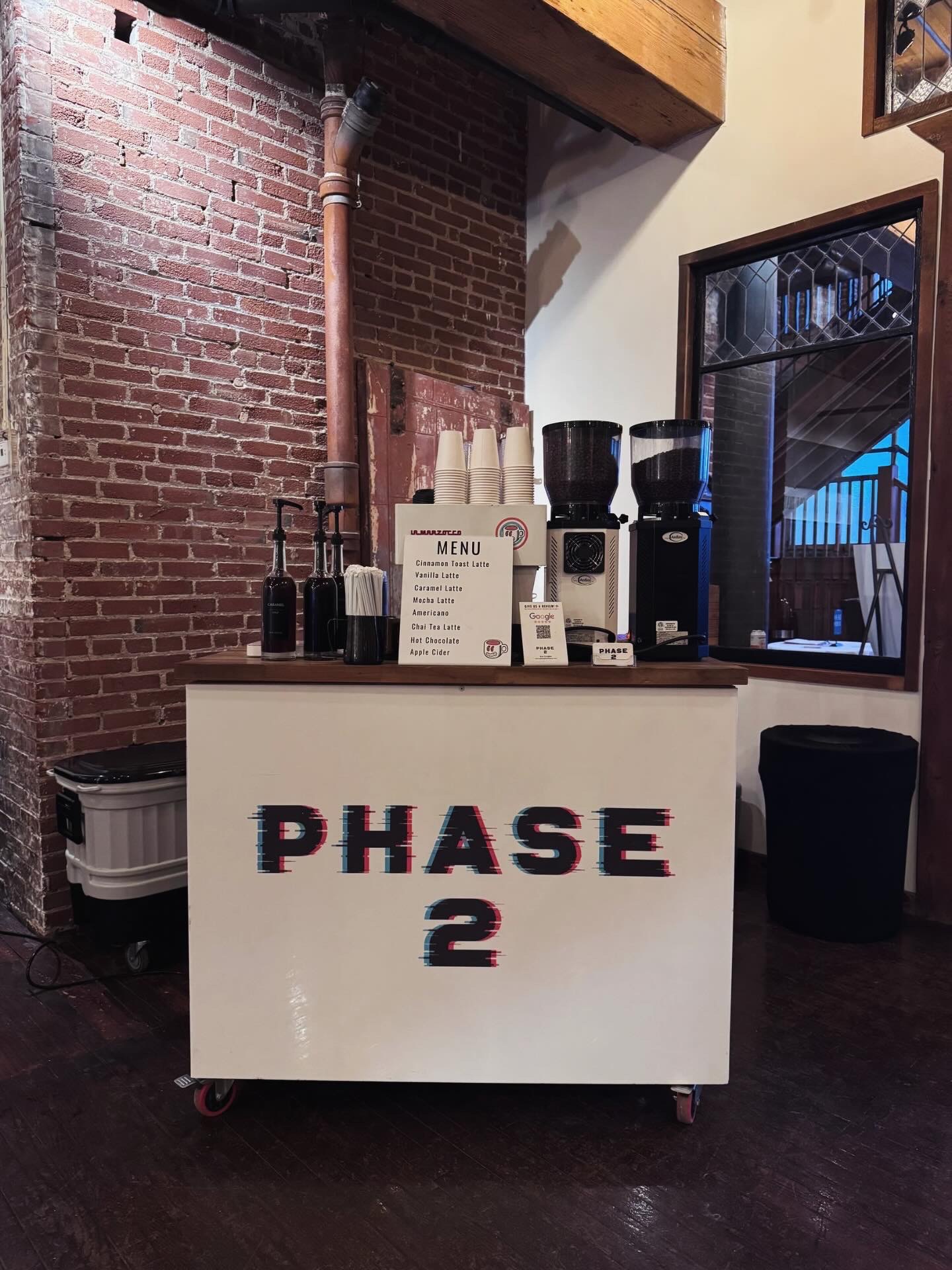 Phase 2 Coffee Co. wedding coffee cart The Oliver Building Kansas City