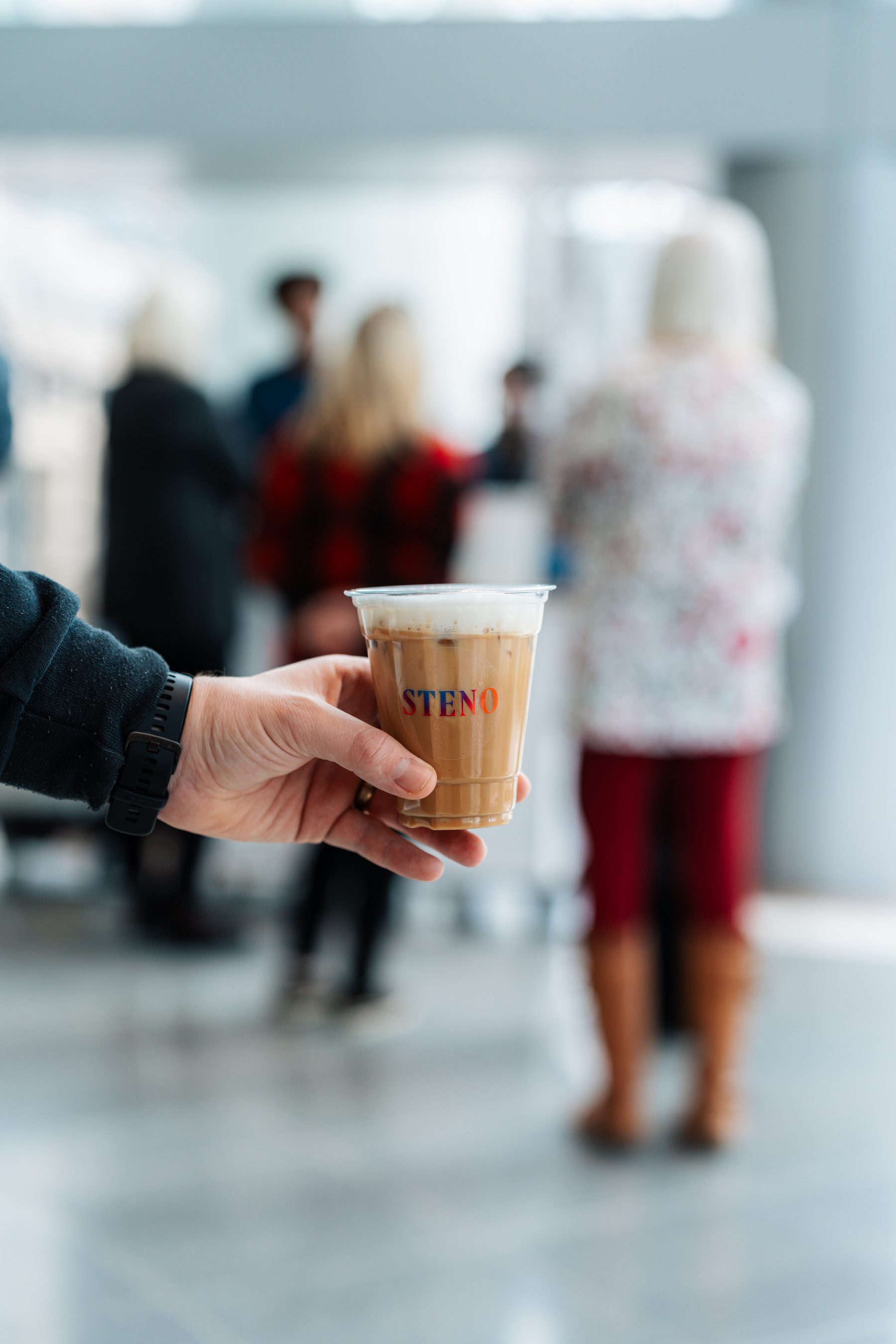 Steno branded coffee cup at Phase 2 Coffee Co. Kansas City activation